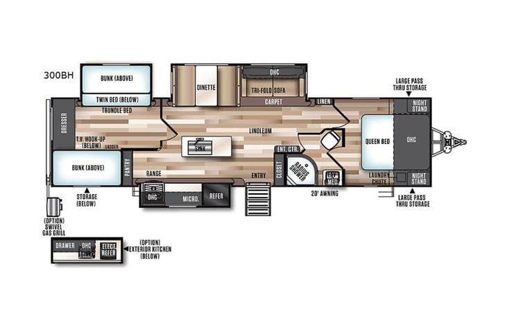 Representative floor plan provided by a trusted RVshare partner.