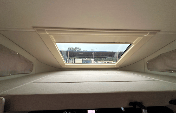 Sleeping Loft with skylight a view