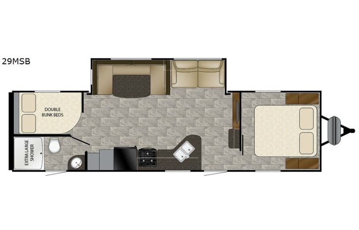 Representative floor plan provided by a trusted RVshare partner.