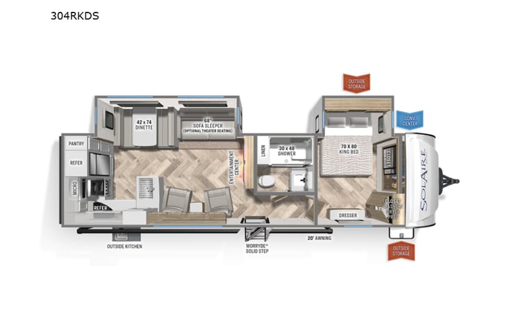 Representative floor plan provided by a trusted RVshare partner.