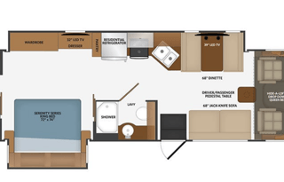 Family unit with two full-sized bathrooms.