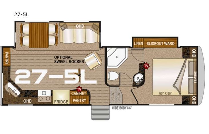 Representative floor plan provided by a trusted RVshare partner.
