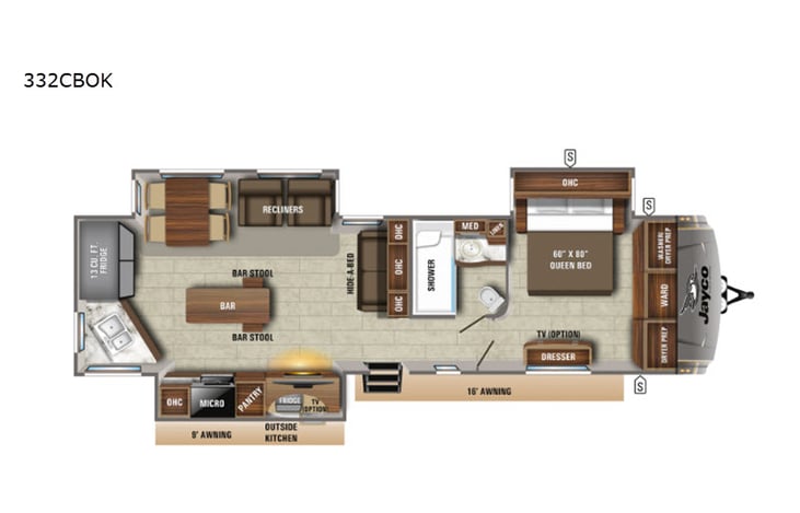 Representative floor plan provided by a trusted RVshare partner.