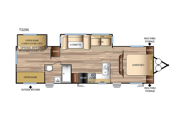 Representative floor plan provided by a trusted RVshare partner.
