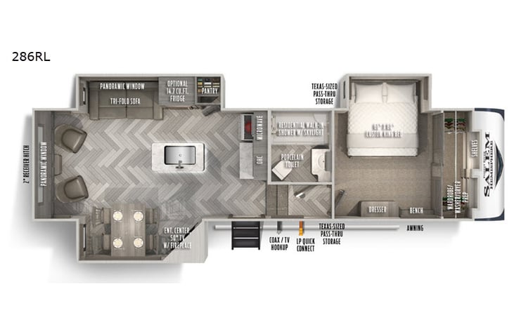 Representative floor plan provided by a trusted RVshare partner.