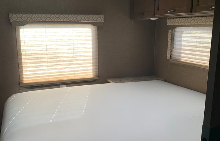 Master bedroom area with new mattress