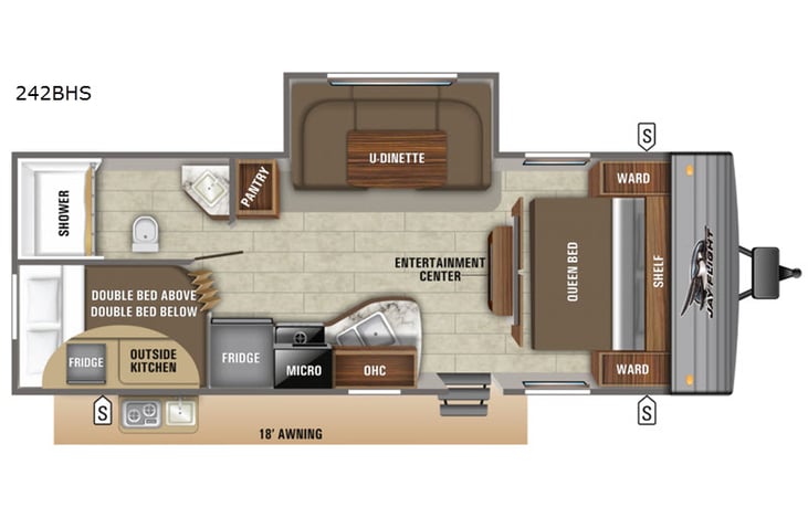 Representative floor plan provided by a trusted RVshare partner.