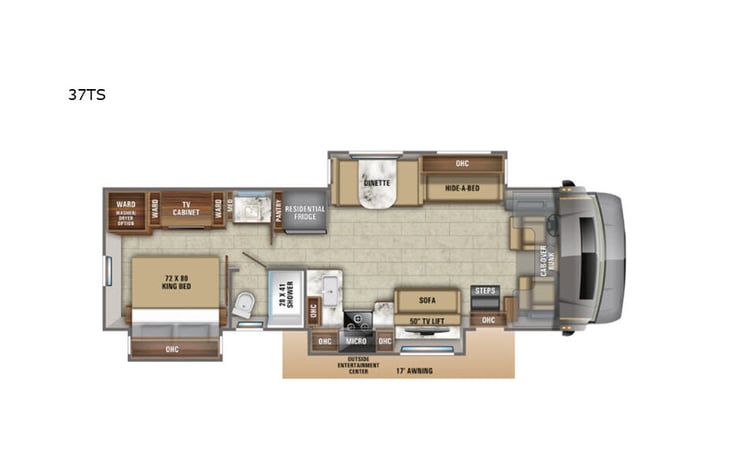 Representative floor plan provided by a trusted RVshare partner.