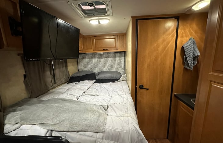 Back bed and bathroom