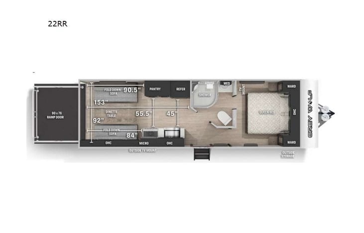 Representative floor plan provided by a trusted RVshare partner.