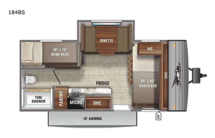 Representative floor plan provided by a trusted RVshare partner.
