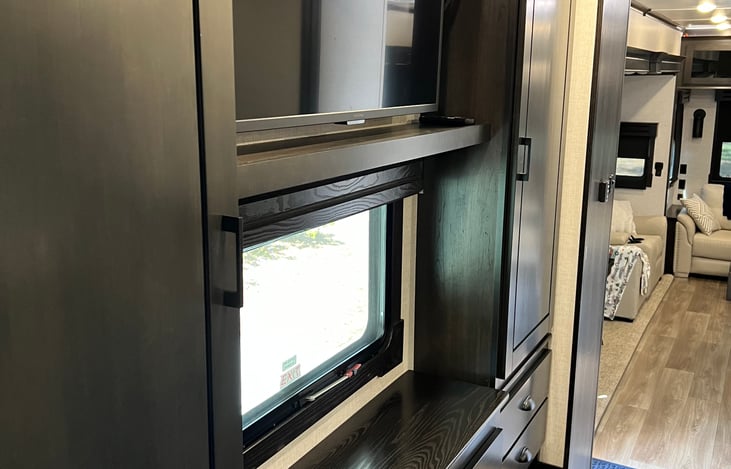 Bedroom TV and window