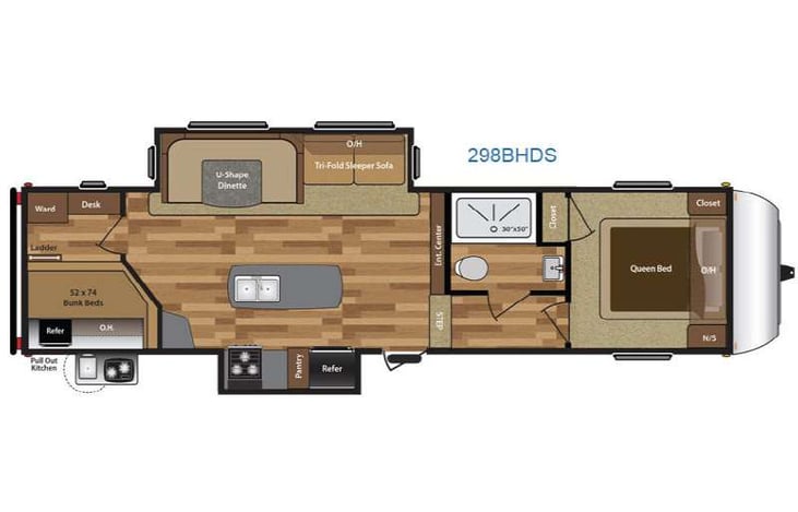 Representative floor plan provided by a trusted RVshare partner.