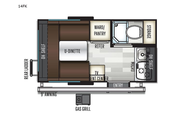 Representative floor plan provided by a trusted RVshare partner.