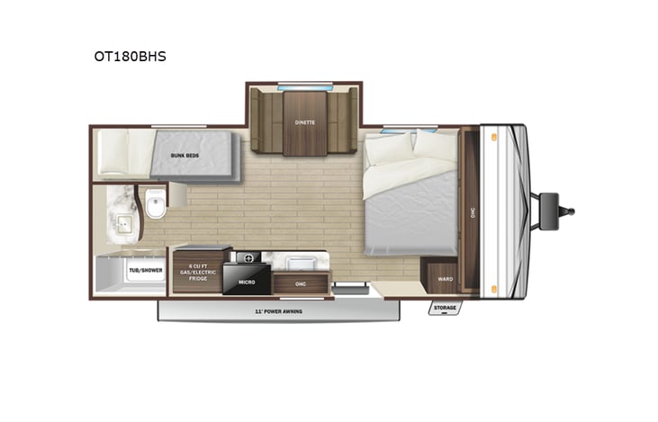 Representative floor plan provided by a trusted RVshare partner.