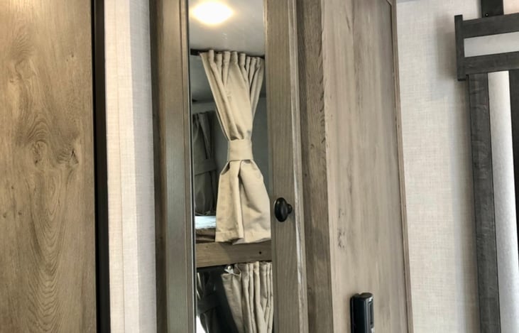 Top cabinet storage.