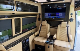 Luxury Mercedes Coach | Massage Chairs & Bathroom