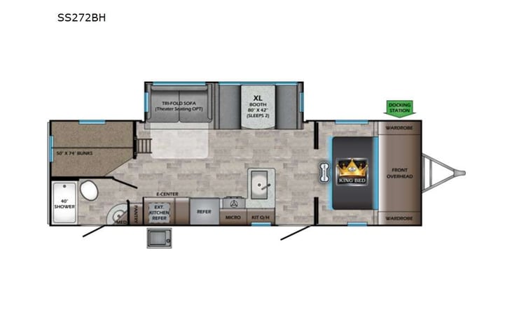Representative floor plan provided by a trusted RVshare partner.