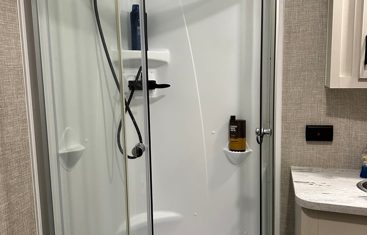 large stand up shower in the bathroom