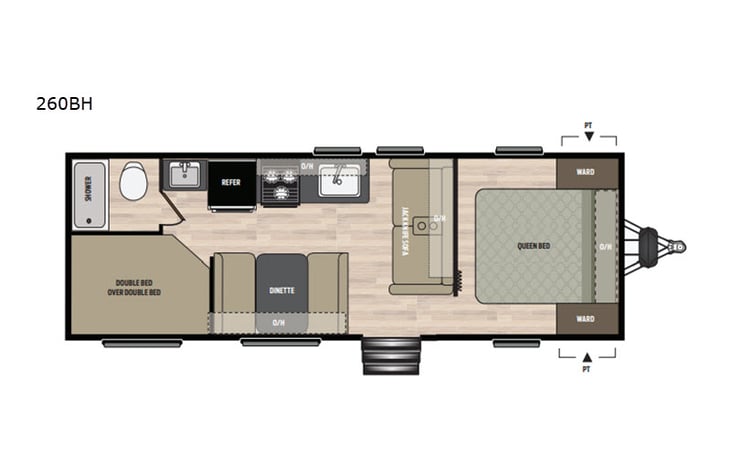 Representative floor plan provided by a trusted RVshare partner.
