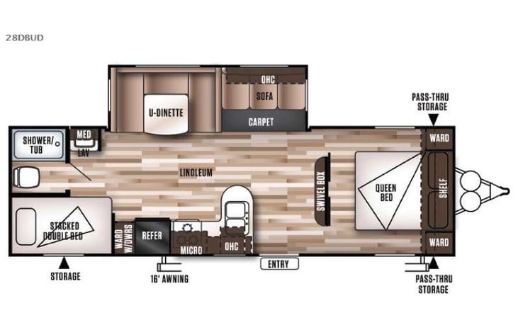 Representative floor plan provided by a trusted RVshare partner.