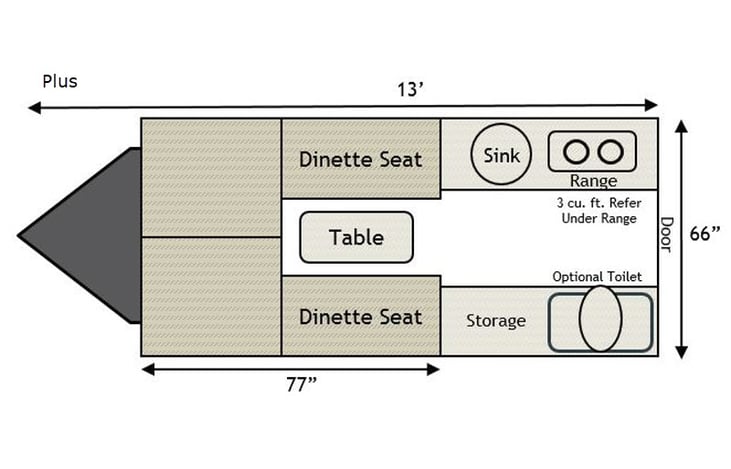 Representative floor plan provided by a trusted RVshare partner.