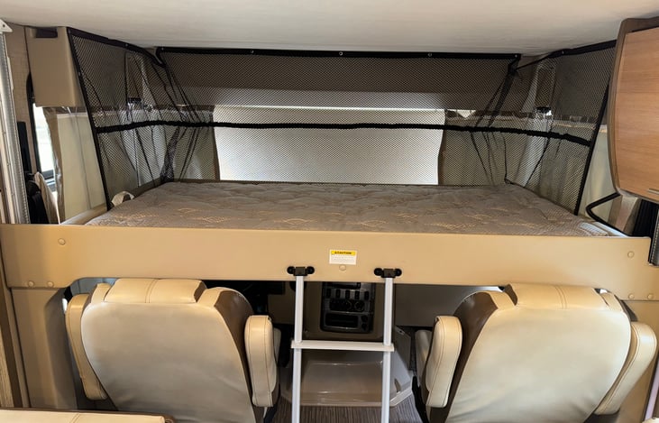 Sleeping bunk area. Bunk has 250 lb. weight limit