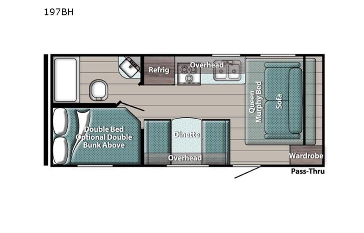 Representative floor plan provided by a trusted RVshare partner.