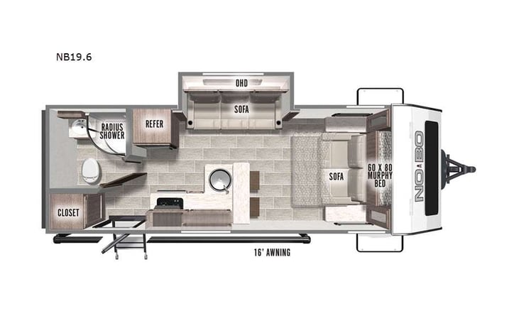 Representative floor plan provided by a trusted RVshare partner.