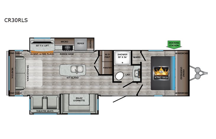 Representative floor plan provided by a trusted RVshare partner.