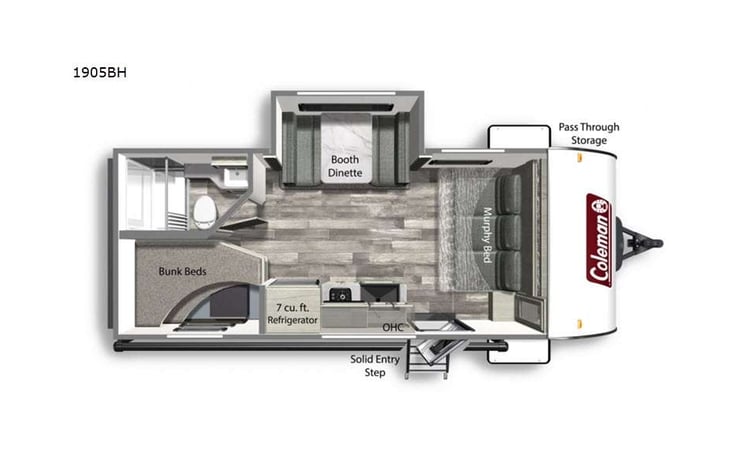 Representative floor plan provided by a trusted RVshare partner.