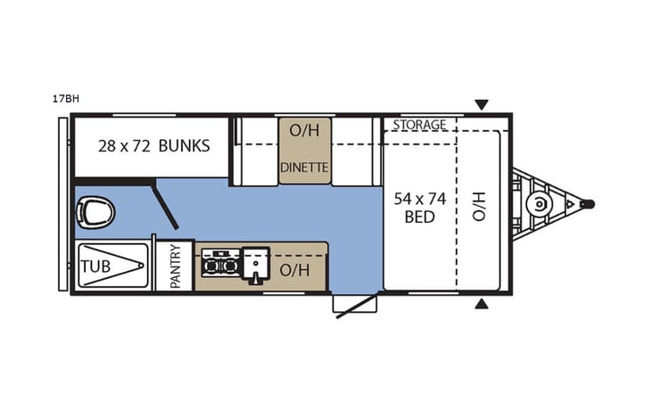 Representative floor plan provided by a trusted RVshare partner.