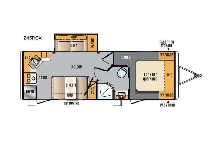 Representative floor plan provided by a trusted RVshare partner.