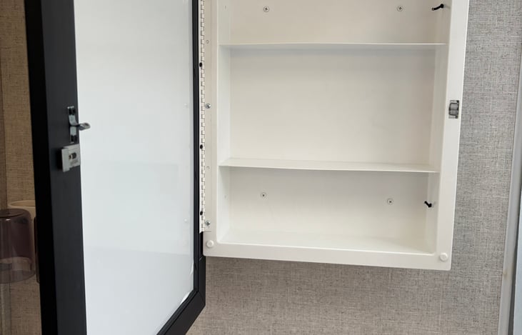 Medicine cabinet for additional storage in bathroom