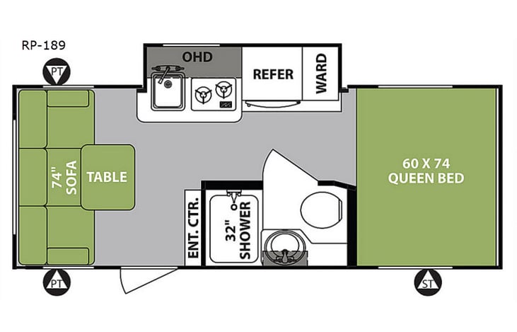 Representative floor plan provided by a trusted RVshare partner.