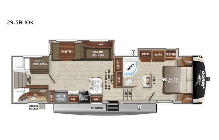 Representative floor plan provided by a trusted RVshare partner.
