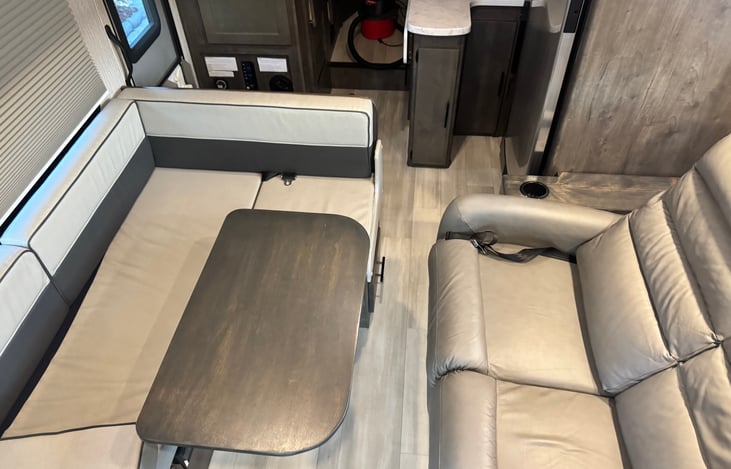 Living room while driving with the slide in