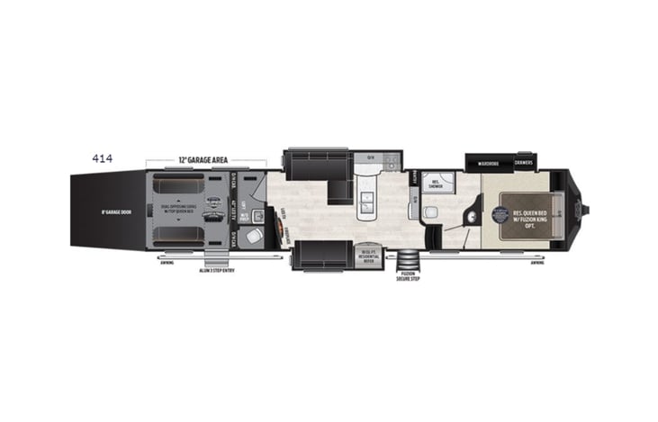 Representative floor plan provided by a trusted RVshare partner.