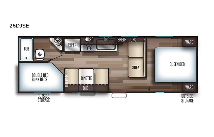 Representative floor plan provided by a trusted RVshare partner.