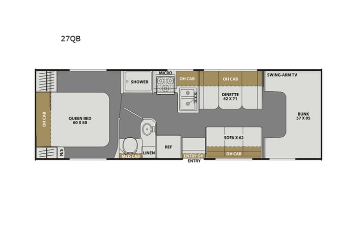 Representative floor plan provided by a trusted RVshare partner.