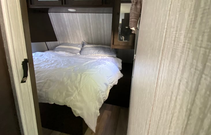 Private queen room with door