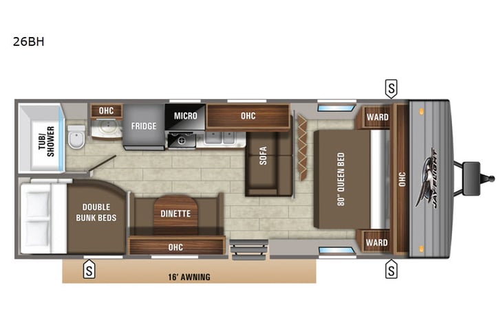 Representative floor plan provided by a trusted RVshare partner.