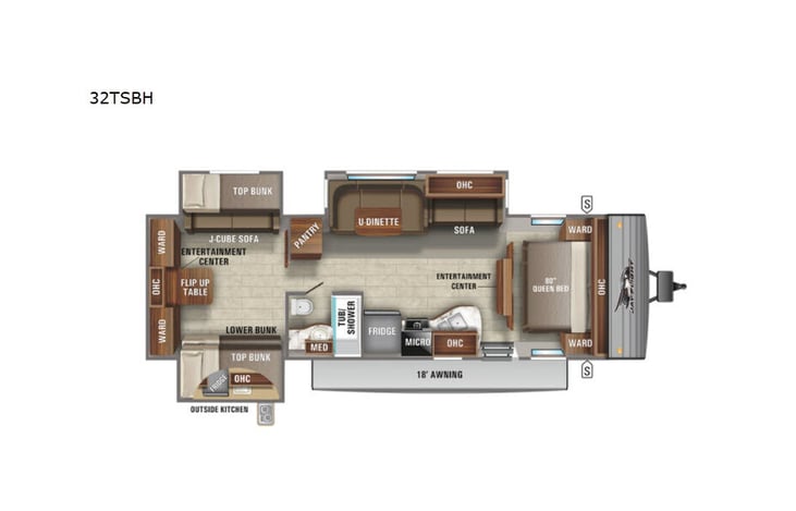 Representative floor plan provided by a trusted RVshare partner.