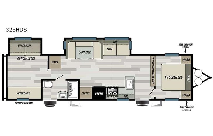 Representative floor plan provided by a trusted RVshare partner.