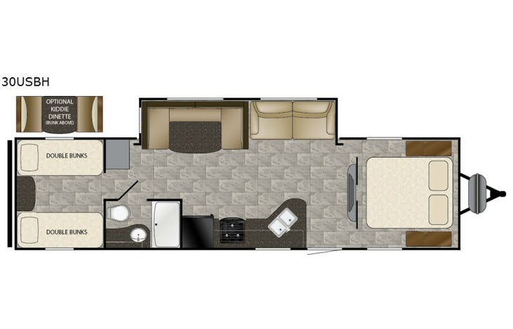 Representative floor plan provided by a trusted RVshare partner.