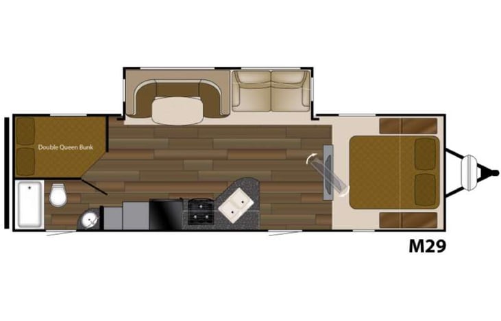 Representative floor plan provided by a trusted RVshare partner.