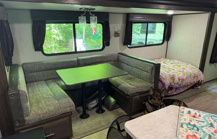 U-Shaped Dinette and Sofa that folds down