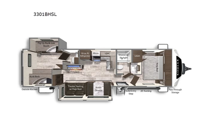 Representative floor plan provided by a trusted RVshare partner.