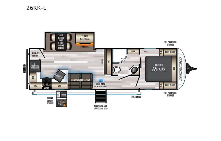 Representative floor plan provided by a trusted RVshare partner.
