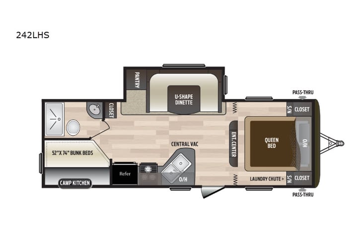 Representative floor plan provided by a trusted RVshare partner.